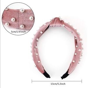 Velvet Wide Knot Headband - Pink
